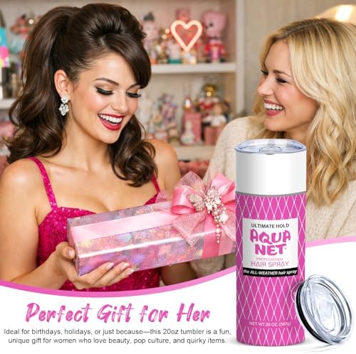 TUMBTU Funny Tumbler,Hairspray Tumbler 20oz,Gift for Women,Pink