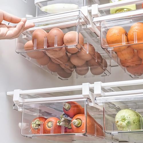 Refrigerator Drawer Organizer Large Capacity Transparent Rectangular