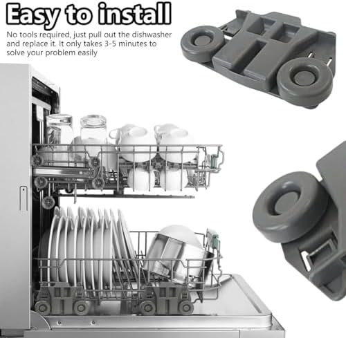 US 2025 4Pack W10195416 Dishwasher Basket W-heels Lower Rack for