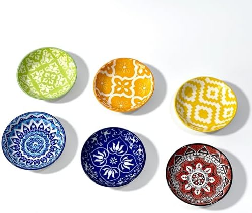 Ceramic Dipping Bowls, 3 oz Soy Sauce Dish Pinch Bowls Set of 6