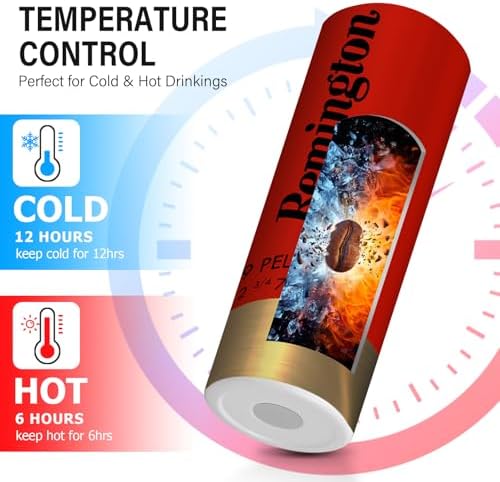 Funny Tumbler for Men Shotgun Shell 20oz Insulated Skinny Cup