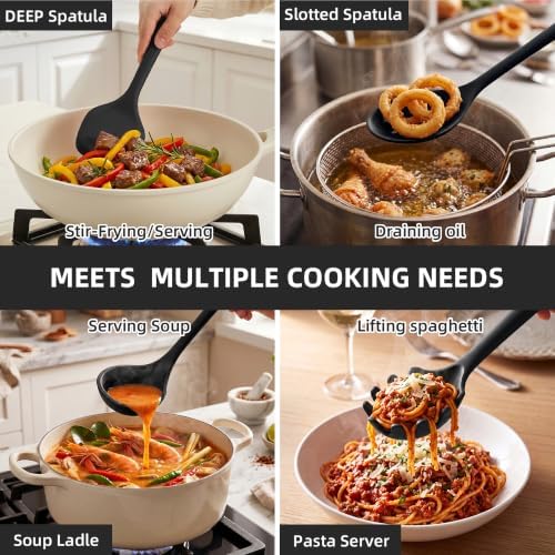 Kitchen Utensils Set,9 PCS Silicone Cooking Utensils Set Spatula