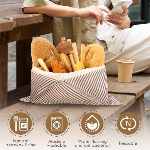 yeload 2 Pack Beeswax Bread Bags, 14 Inch