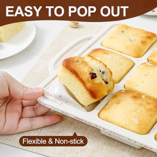 CAKETIME Silicone Brownie Pan with Dividers Metal Reinforced Frame