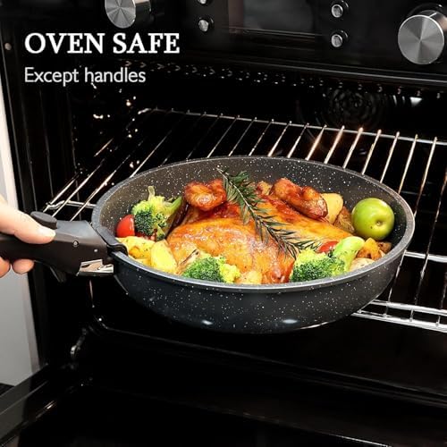 GiPP 5PCS Ceramic Pots and Pans Set Nonstick Detachable Handle