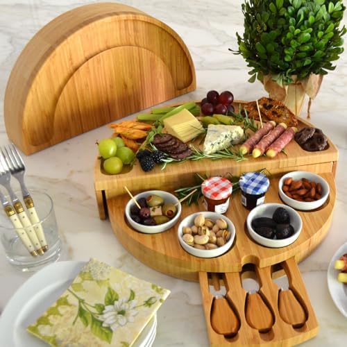Picnic at Ascot Deluxe Bamboo Cheese/Charcuterie Board with