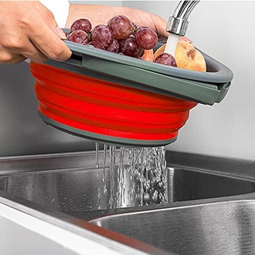 Collapsible Silicone Colander: Food Strainer for Kitchen, Portable