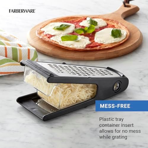 Farberware Box Grater with Container, Stainless Steel