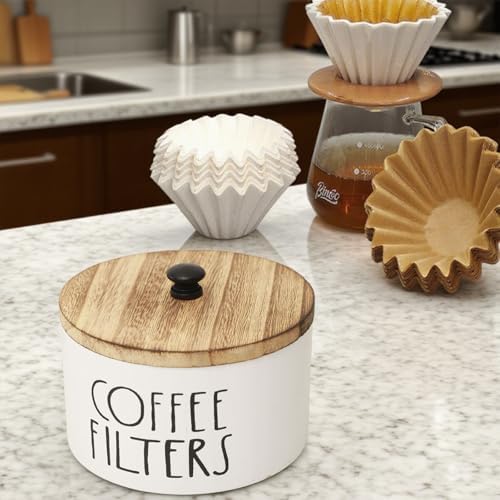 Coffee Filter Holder Filter Box Storage Round Organizer Basket