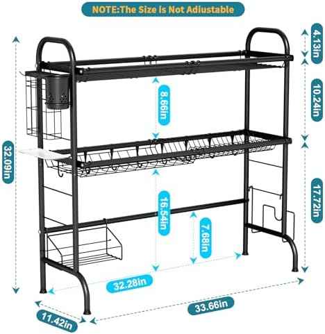 HOWDIA 3-Tier Stainless Steel Dish Drying Rack