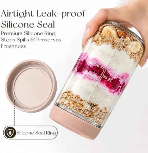 KEMORELA 24oz Overnight Oats Containers with Lids