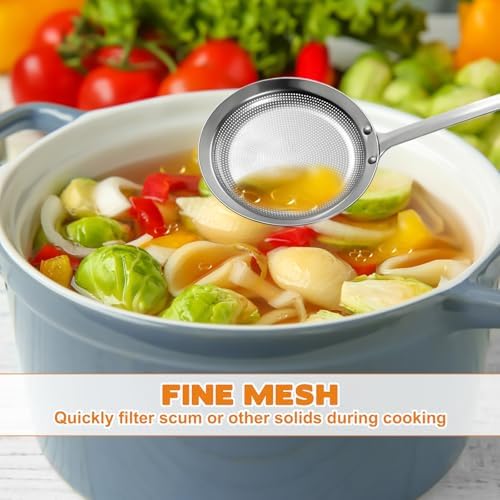 2 Pack Fine Mesh Stainless Steel Colander Filte Grease Foam Extra Fine