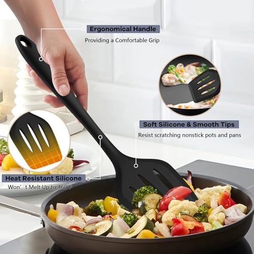 TeamFar 10 pcs Silicone Cooking Utensils Set