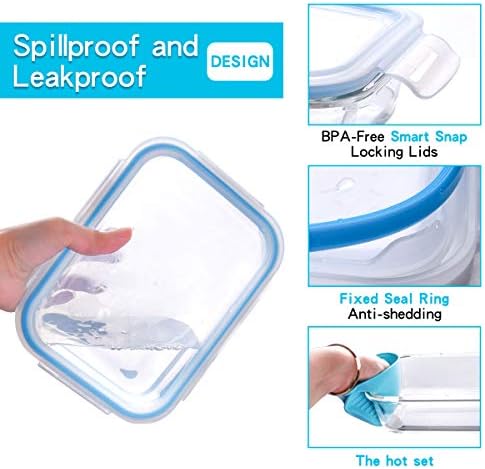 20 Pc Glass Food Storage Containers with Snap Lock Lids
