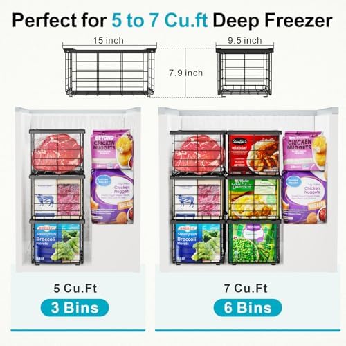 iSPECLE Chest Freezer Organizer - Large Baskets for 5 to 7 Cu.Ft