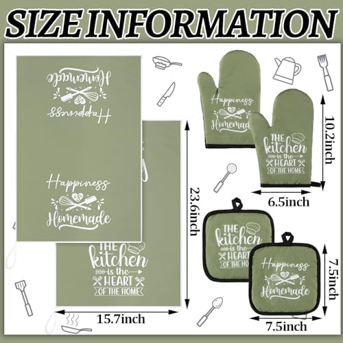 Sratte 6 Pcs Kitchen Decor Accessories Set, Kitchen, Green