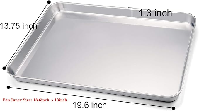 TeamFar Baking Sheet, 20’’×14’’×1’’, Cookie Sheet Half Sheet Baking Pans - Image 2