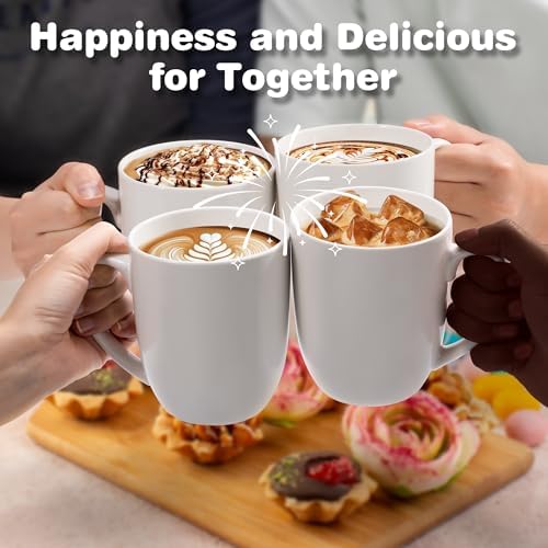 Large Ceramic Coffee Mugs Set of 4 16oz(475ml) Tea Cups Idea Gifts