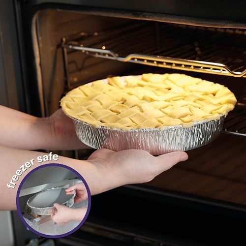 MATANA 40 Pack 9 Inch Round Aluminum Foil Pie Pans with Lids, Pie Tins