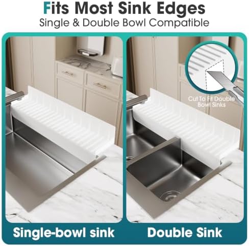 Snuggery 20"x4" Silicone Sink Edge Protector&Splash Guard with Suction