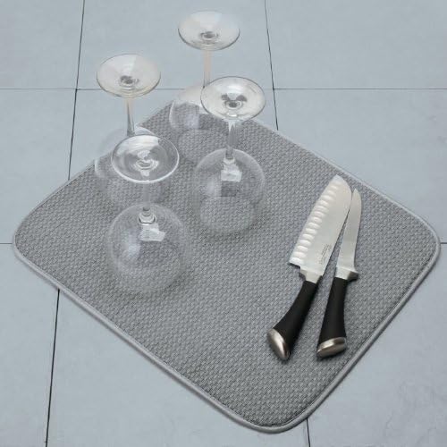 Norpro 18 by 16-Inch Microfiber Dish Drying Mat, Grey (359G), Pack of