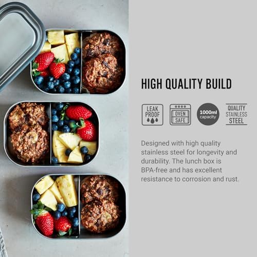 Black+Blum Stainless Steel Lunch Box | Leak Proof 3-in-1