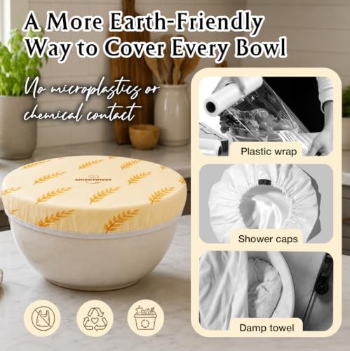 Reusable Beeswax Bowl Covers, 3 Pack, Large
