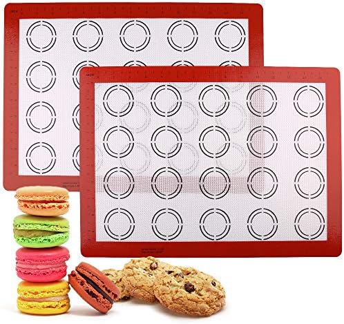LotFancy Silicone Baking Mat, 2 Pack Non Stick Macaron Baking Liner