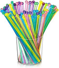 Mudder 100 Pieces Disposable Plastic Crystal Swizzle Sticks, Multi