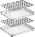Baking Sheet with Rack Set [2 Pans + 2 Racks], Wildone Stainless Steel
