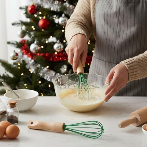 Baderke 20 Sets Christmas Whisk Gifts Set, Green