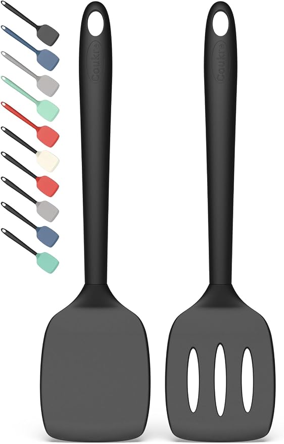 Coukre 2 Pack Silicone Spatula Set, High Heat Resistant, BPA Free Kitchen by Coukre