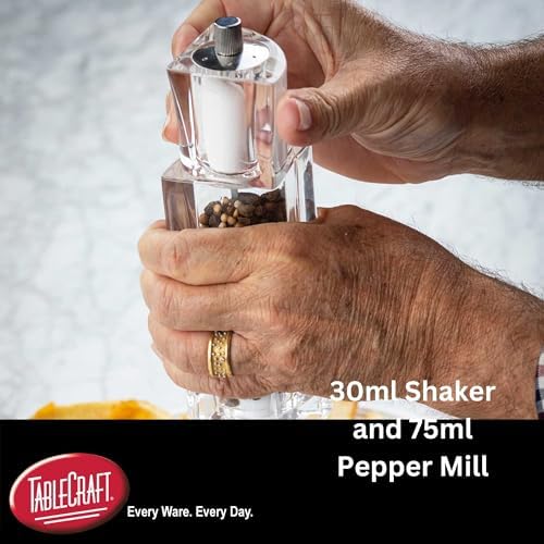 TableCraft Acrylic Salt and Pepper Mill Combo, 30ml/75ml