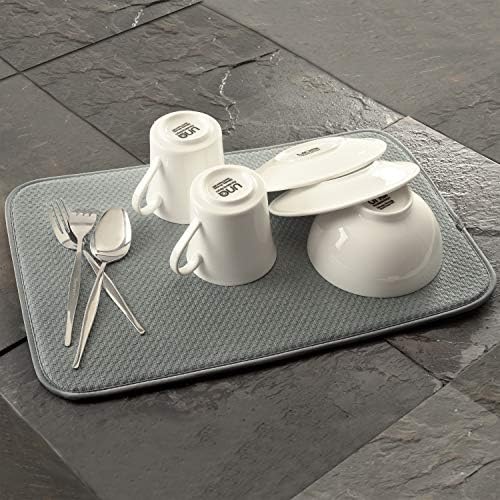 Norpro Microfiber Dish Drying Mat, 18′′ x 12′′ Super Absorbent, Gray