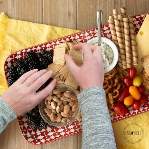 Annovero Serving Platter, Microwave & Dishwasher Safe, Set of 3