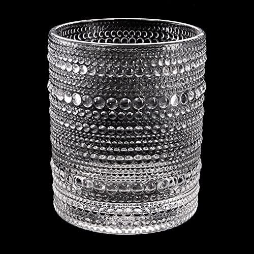 ZOOFOX Set of 6 Romantic Water Glasses, 12 oz Hobnail Glasses Tumbler