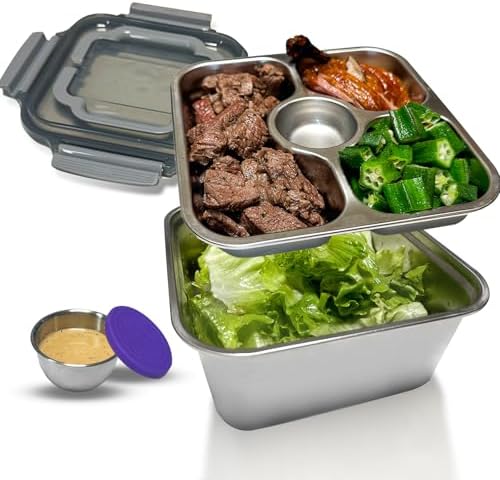 Salad Container for Lunch Stainless Steeel Salad Container 60-oz Salad