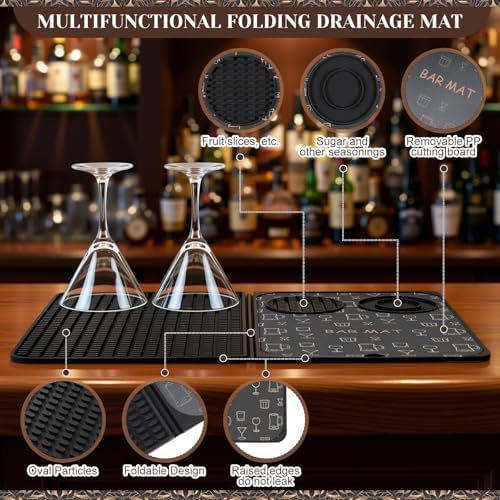 28 Pcs Cocktail Shaker Set and Bartender Kit with Stand, 18 x 12 Inch