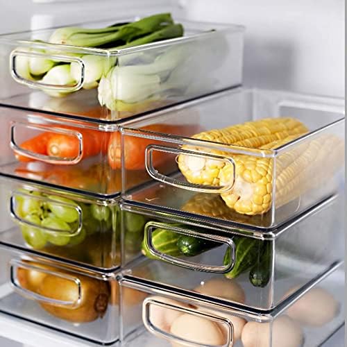 Kingrol 6 Pack Plastic Storage Bins, 10 x 6 x 3 Inch