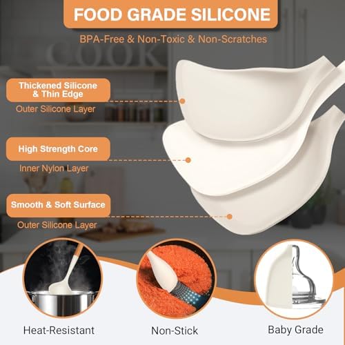 Large Silicone Kitchen Utensils Set with Holder, 25Pcs Cooking Utensil
