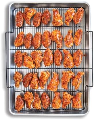 Nordic Ware Extra Large Oven Crisping Baking Tray, with Rack, Silver