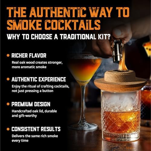 Whiskey Smoker Kit with Torch and Butane and Old Fashioned Syrup