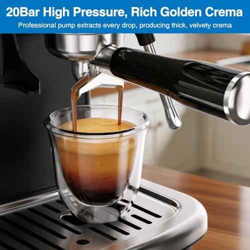 XIXUBX Espresso Machine with Grinder, Black