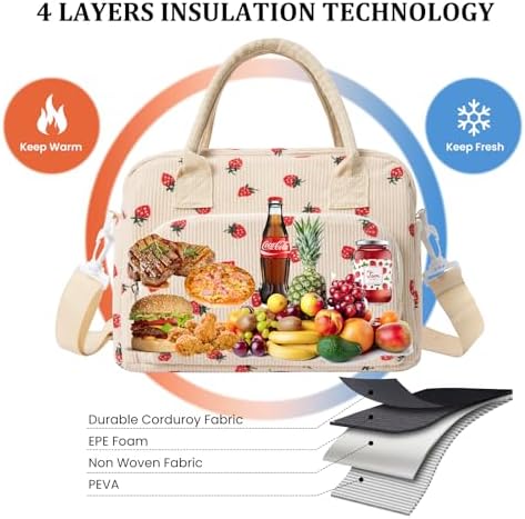 MEXS Insulated Lunch Bag for Women Men Large Reusable Lunch Box Adult