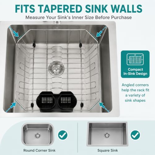 Small In-Sink Dish Drying Rack, Stainless Steel, 13.4" x 11.6"