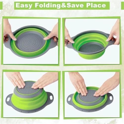 Foldable Silicone Strainer Colander - Collapsible Kitchen Drain