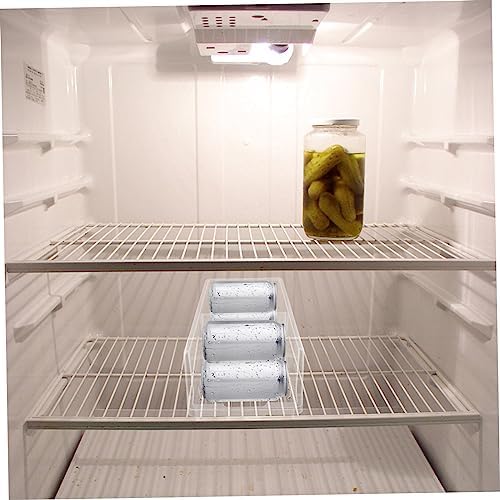 Refrigerator Can Organizer Dispenser Bin for Soda Cans White PP