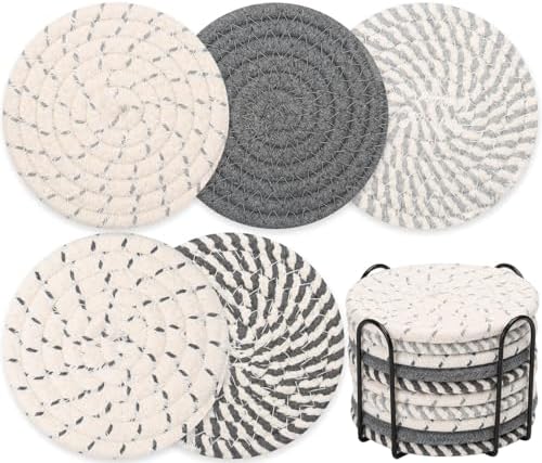 Billbotk 10 Pieces Coasters for Drinks, Absorbent Drink Coasters with