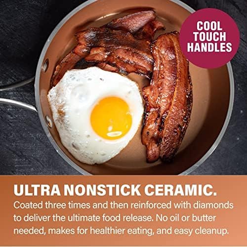 Gotham Steel Hammered 15 Pc Ceramic Cookware Set Nonstick, Induction Pots and - Image 3