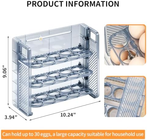 Egg Organizer For Refrigerator Holder Countertop,Dispenser For Eggs